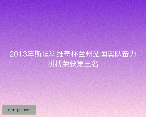 2013年斯坦科维奇杯兰州站国奥队奋力拼搏荣获第三名
