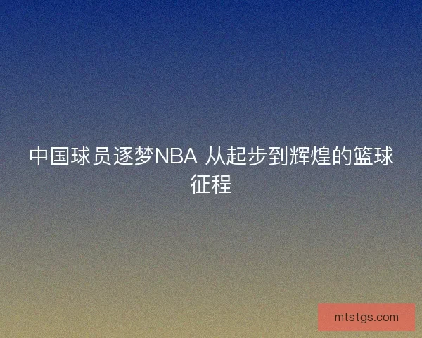 中国球员逐梦NBA 从起步到辉煌的篮球征程