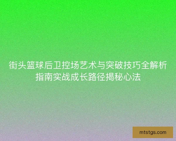街头篮球后卫控场艺术与突破技巧全解析指南实战成长路径揭秘心法